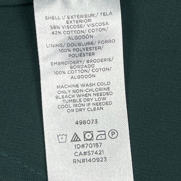 LOFT Emerald Green Floral Embroidered V-Neck Strappy Lined Cami Top Women Medium - Picture 10 of 11